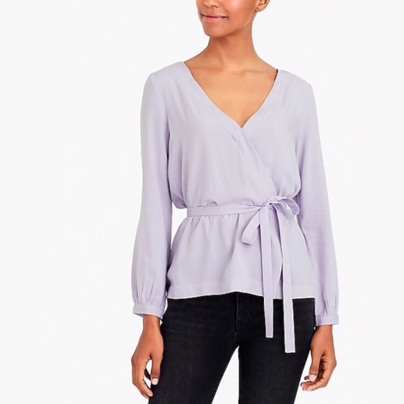 J. Crew Tops - J.Crew Belted Faux Wrap Top In Lavender